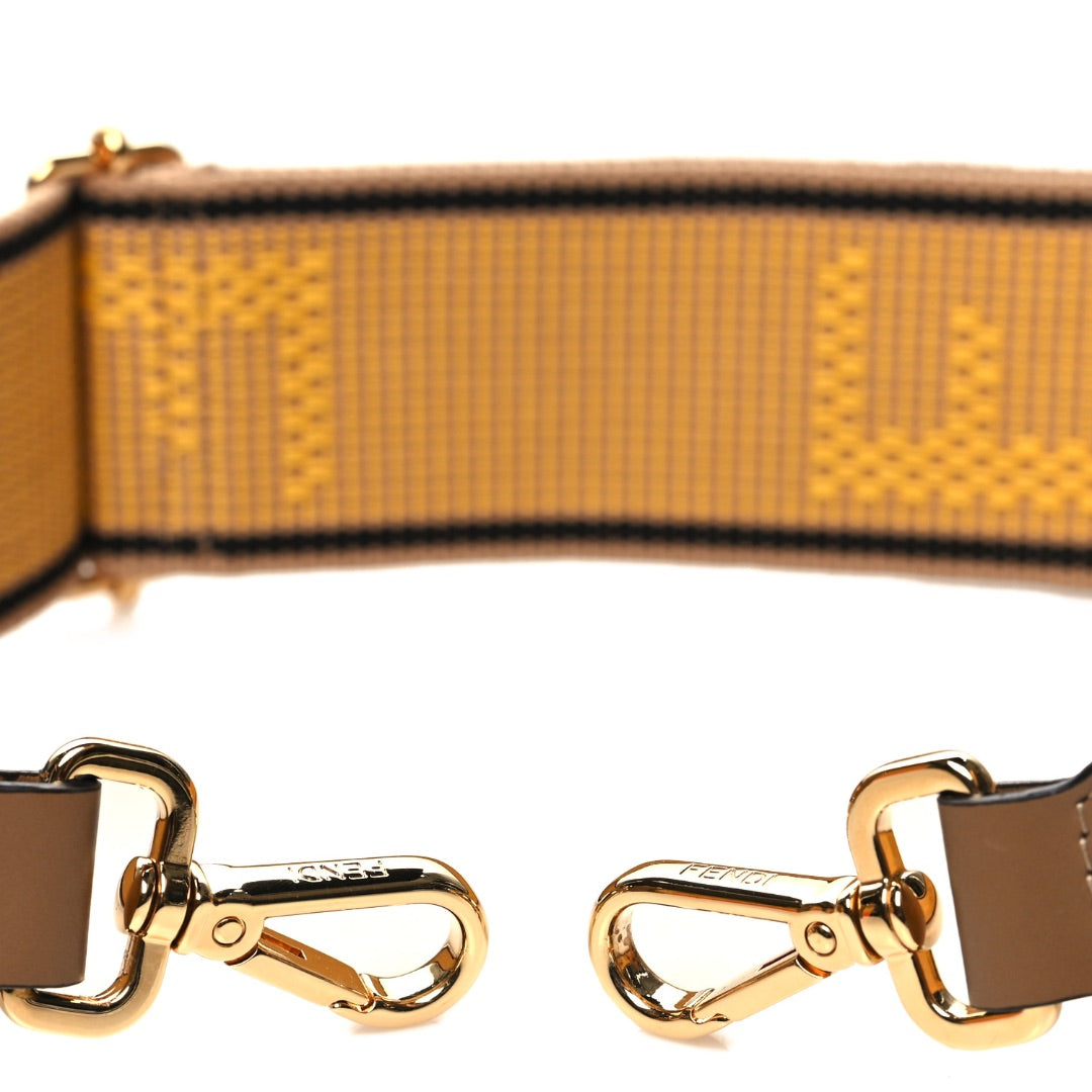 Fendi Cannete Ribbon Poly Vitello King Logo strap