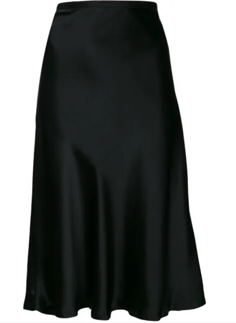 Nili Lotan ARA Black Silk Midi Skirt BNWT - Size 8