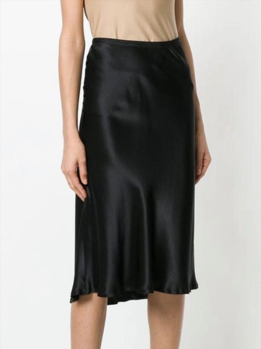 Nili Lotan ARA Black Silk Midi Skirt BNWT - Size 8