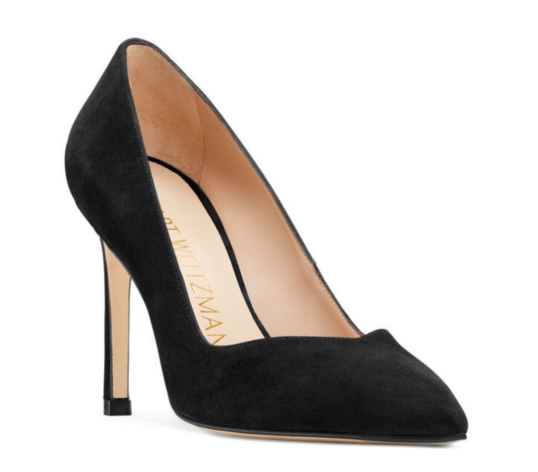 Stuart Weitzman Anny Black Suede Pumps - Size 39.5