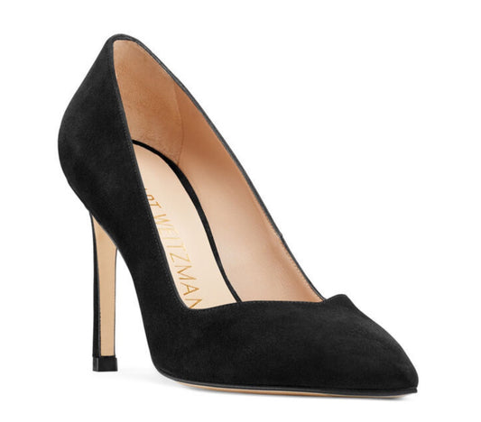 Stuart Weitzman Anny Black Suede Pumps - Size 39.5