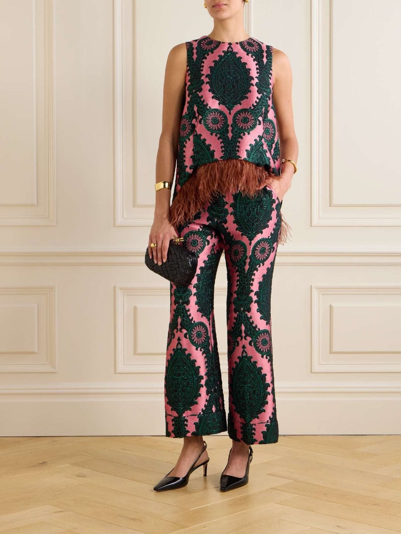 La DoubleJ La Scala Top & Hendrix Pants In Oltrarno Pink - Size L