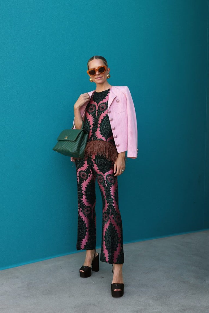 La DoubleJ La Scala Top & Hendrix Pants In Oltrarno Pink - Size L