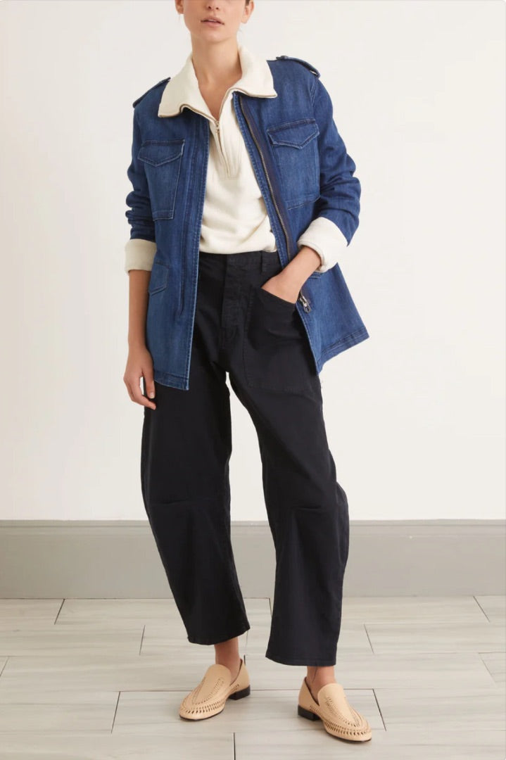 Nili Lotan Denim Wren Jacket in Deep Blue Wash - Size Small