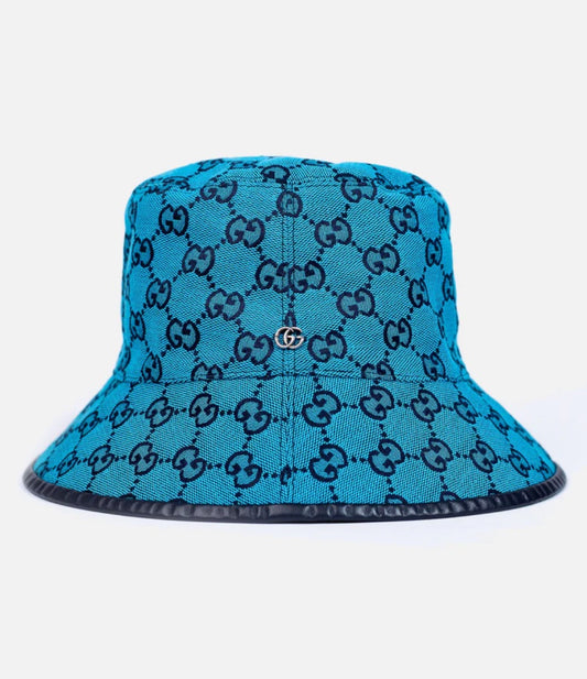 Gucci GG Blue Canvas Bucket Hat - Size M