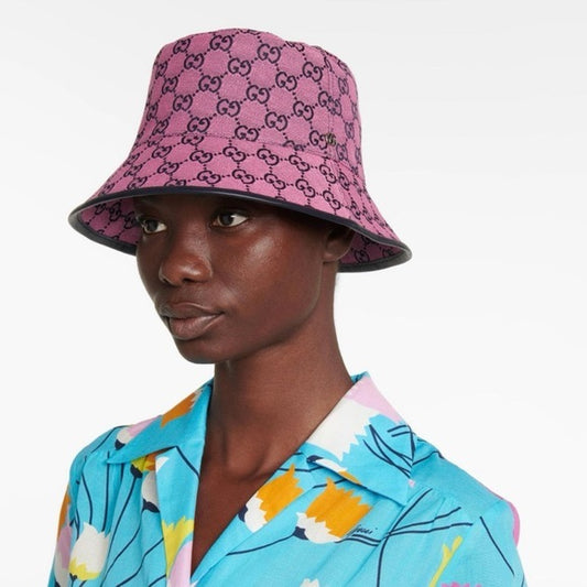 Gucci GG Pink Canvas Bucket Hat - Size S