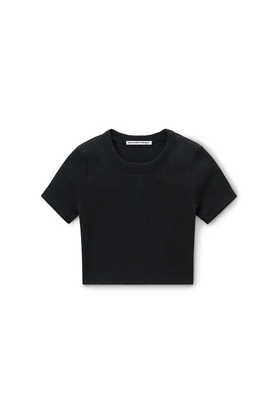 Alexander Wang puff logo shrunken tee in cotton jersey XS