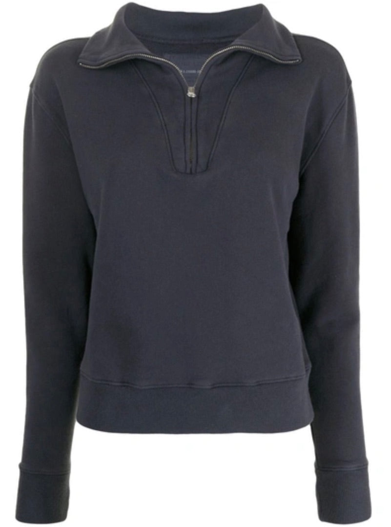 Nili Lotan Bentley Quarter Zip Faded Navy XS