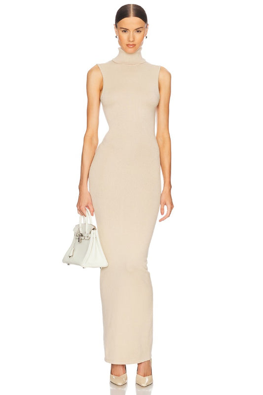 Helsa Aadi Knit Dress in Beige - Size Small