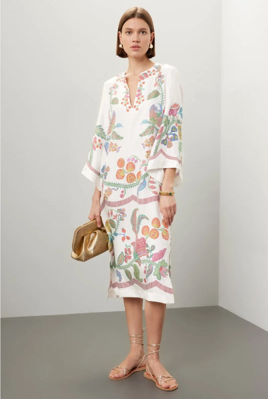 LA Double J Kaftan In Grenadilla Place - M