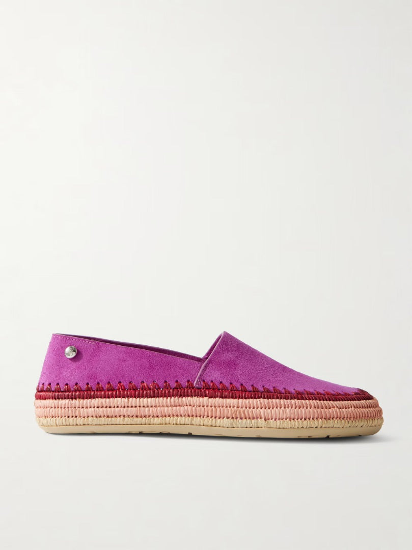 Loewe Rio Raffia-trimmed Suede espadrilles - Size 38
