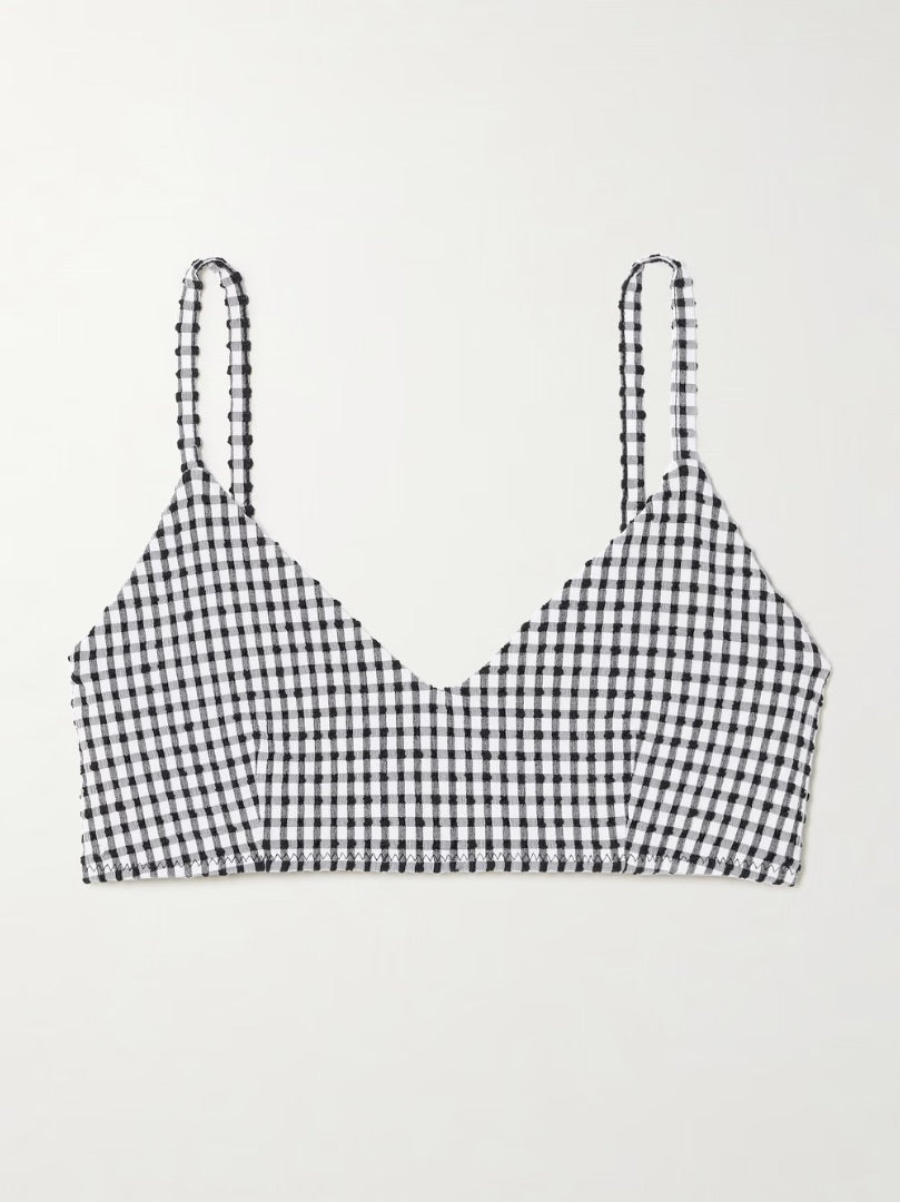 Róhe Gingham Bralette & Shorts Set - Size 34