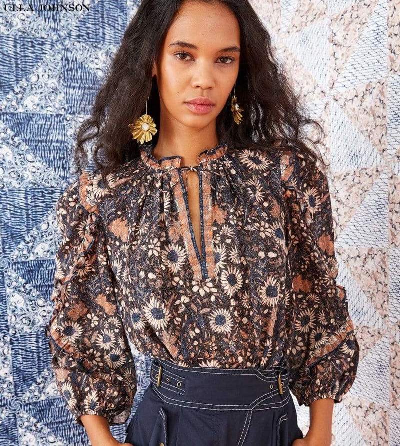 Ulla Johnson Manet Blouse in Obsidian - Size 2