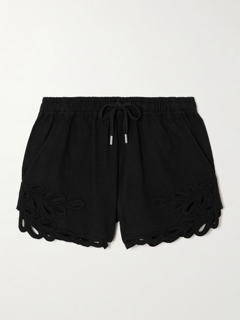 Isabel Marant Etoile Safa Embroidered Cotton Shorts - Size 34