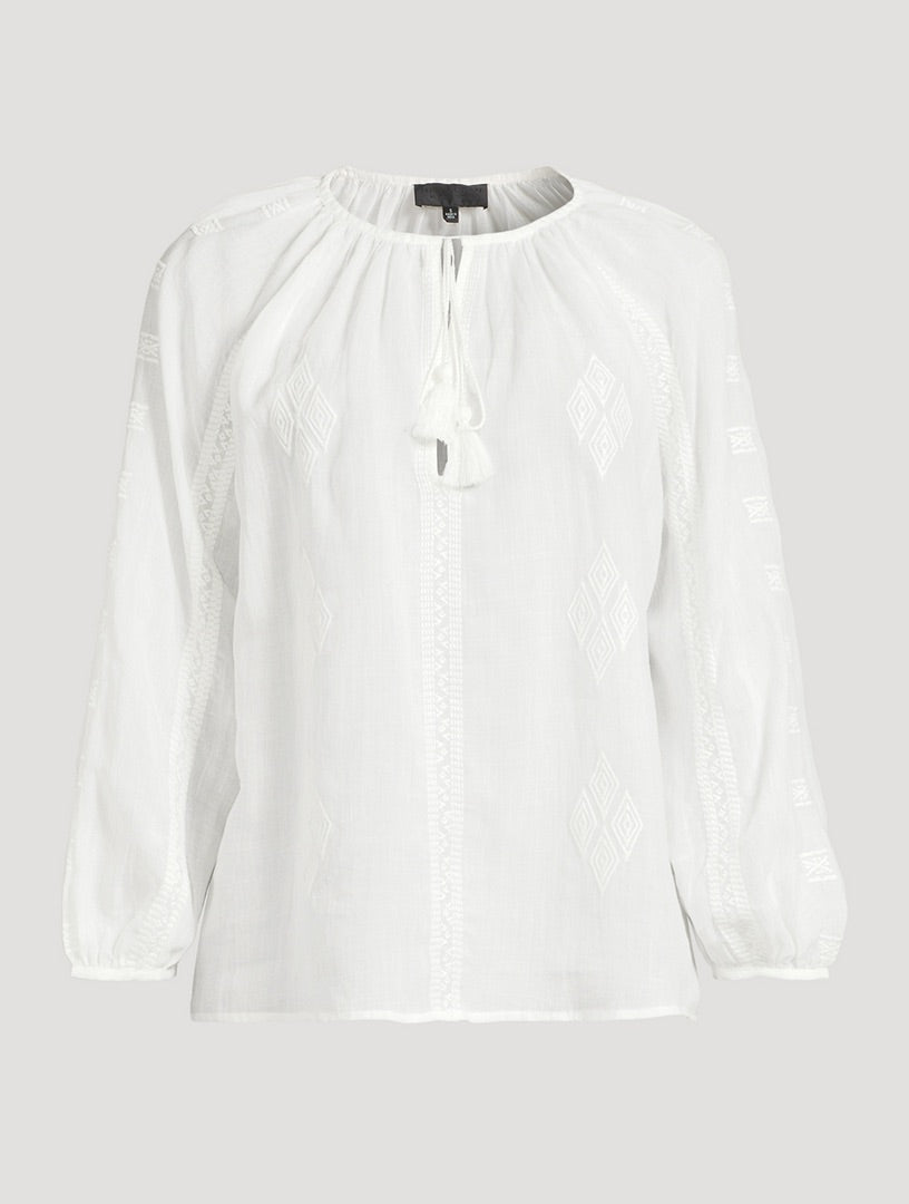 Nili Lotan Cristo Ramie Blouse in White