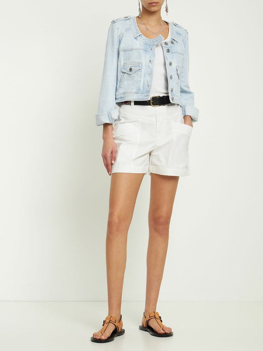 Isabel Marant Etoile Rachel Cotton Shorts in White BNWT - Size 36