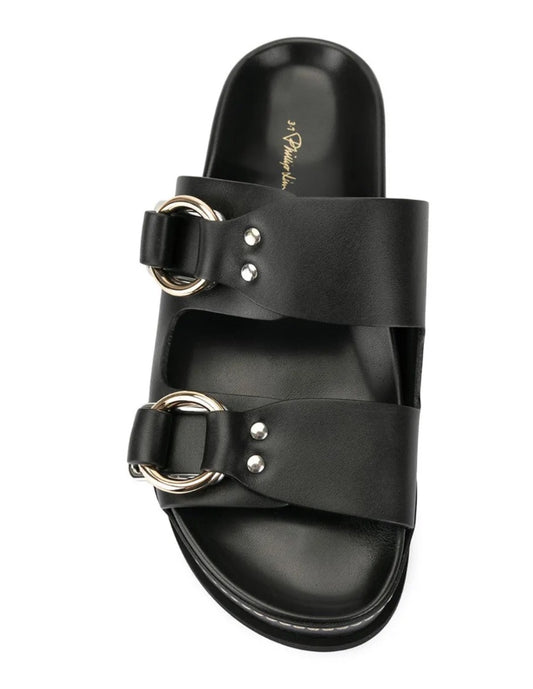 3.1 Phillip Lim Frieda Double Buckle Sandals in Black