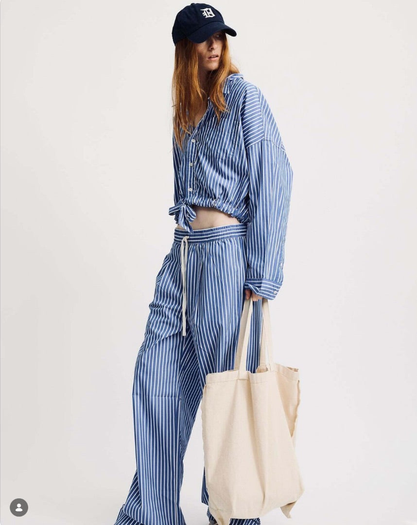 Denimist Long Sleeve Front-Tie Shirt - Size XS