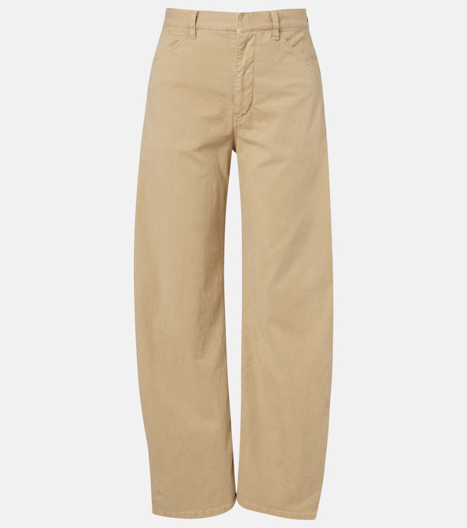 Nili Lotan Tribeca Cotton Twill Barrel-Leg Pants - Size 0