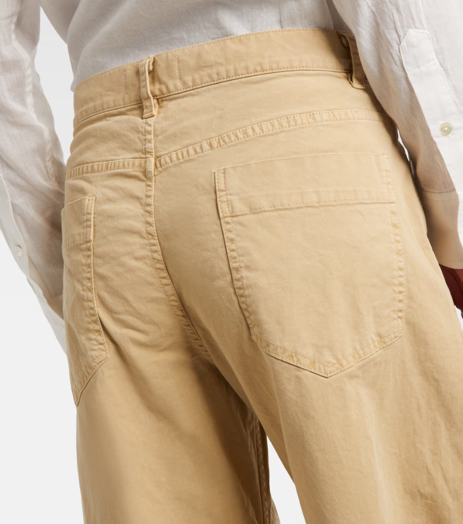 Nili Lotan Tribeca Cotton Twill Barrel-Leg Pants - Size 0