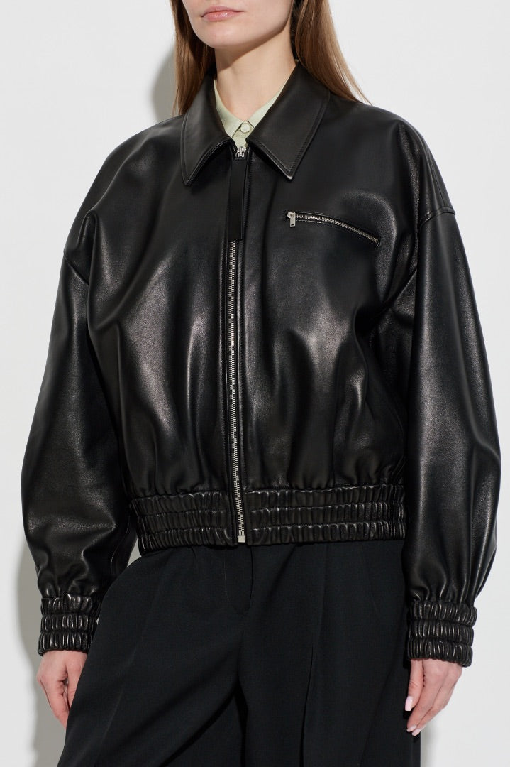 Jil Sander Black Leather Jacket (Brand New) - Size 36