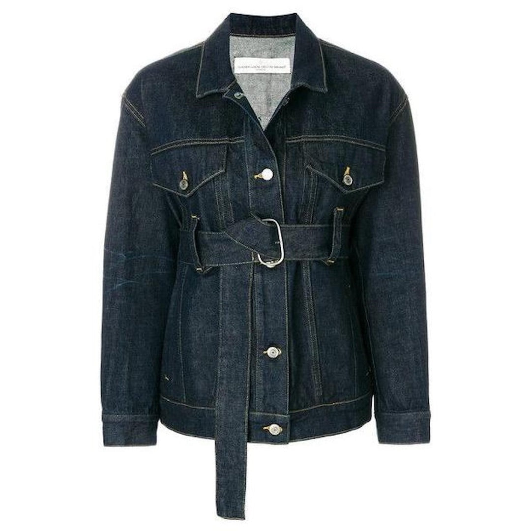 Golden Goose Deluxe Brand Oversized Viola Belted Denim Jacket - Size Small