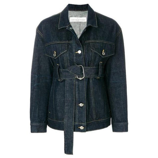 Golden Goose Deluxe Brand Oversized Viola Belted Denim Jacket - Size Small