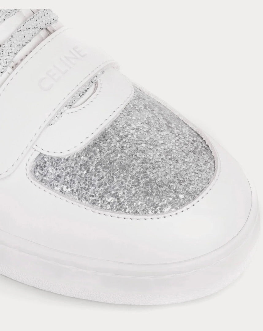 Celine Patent Sparkle optic white black mid top 37