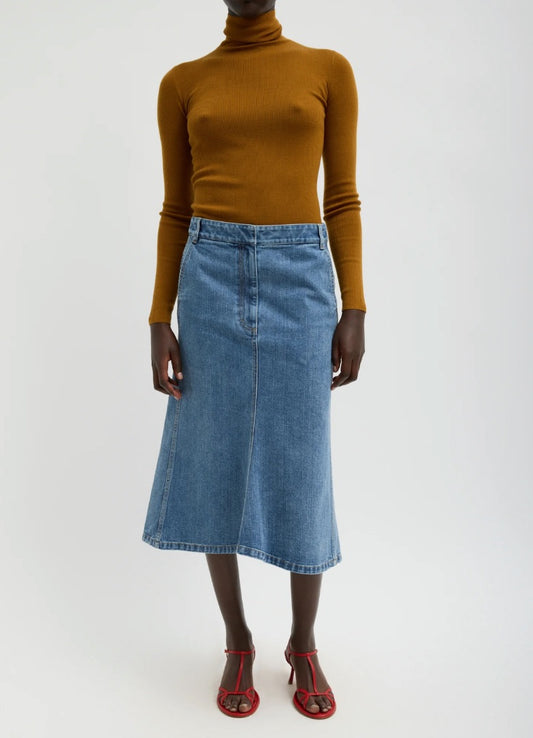 Tibi Classic Denim Sculpted Silke Skirt BNWT - Size 26