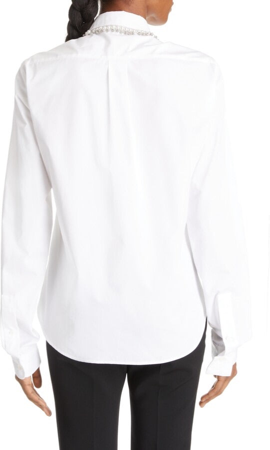 Givenchy Pearl & Rhinestone Button Up top 36