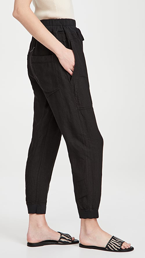 Bassike Black Linen Jogger - Size S