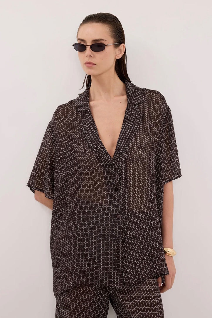 Dissh Tia Choc Micro Check Shirt - Size 2 (Oversized. Fits like a M/L)