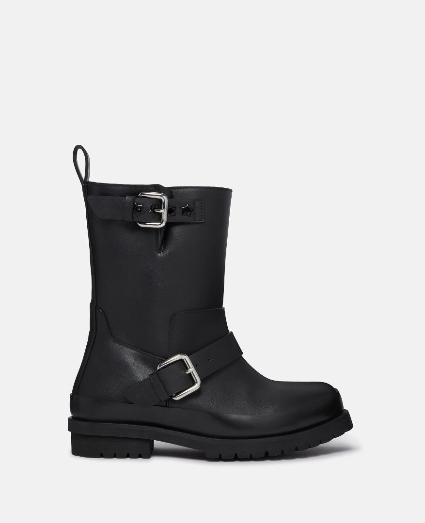 Stella McCartney Trace Faux Leather Biker Boot 38