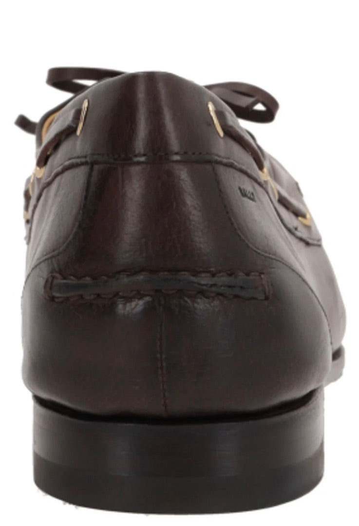 Bally Brown Leather Derby Loafer 38