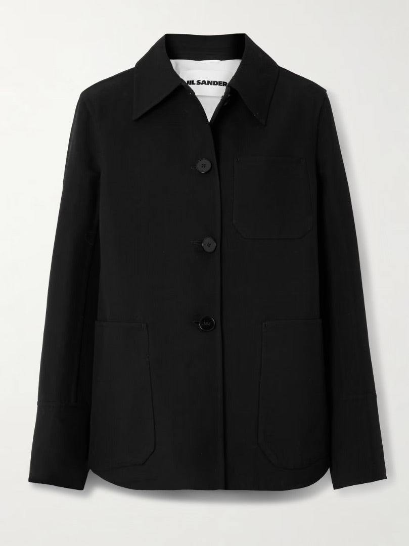 Jil Sander Cotton-blend Twill Jacket in Black - Size 36