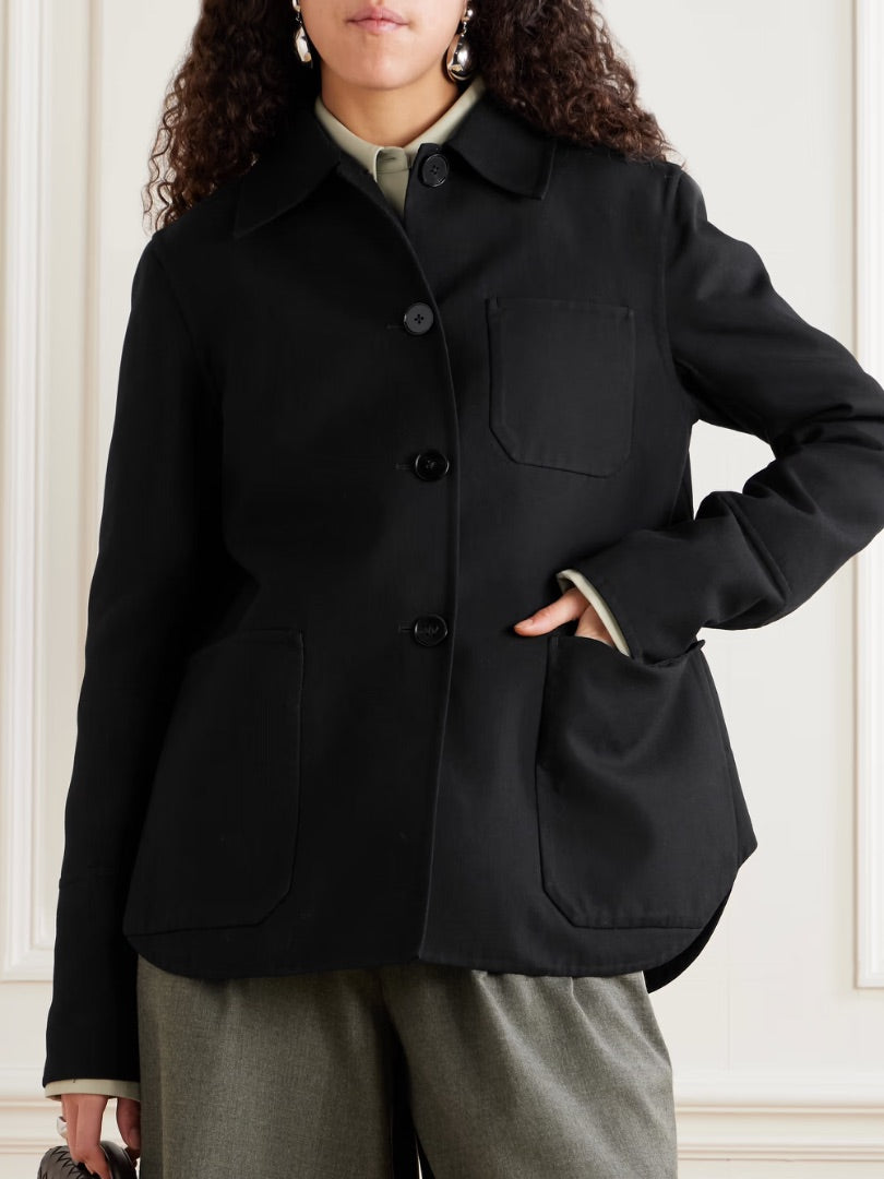 Jil Sander Cotton-blend Twill Jacket in Black - Size 36