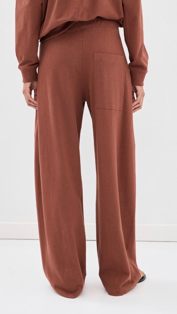 Tibi Lightweight Crew Neck Sweatshirt & Winslow Sweatpants in Red Clay - Size XS
