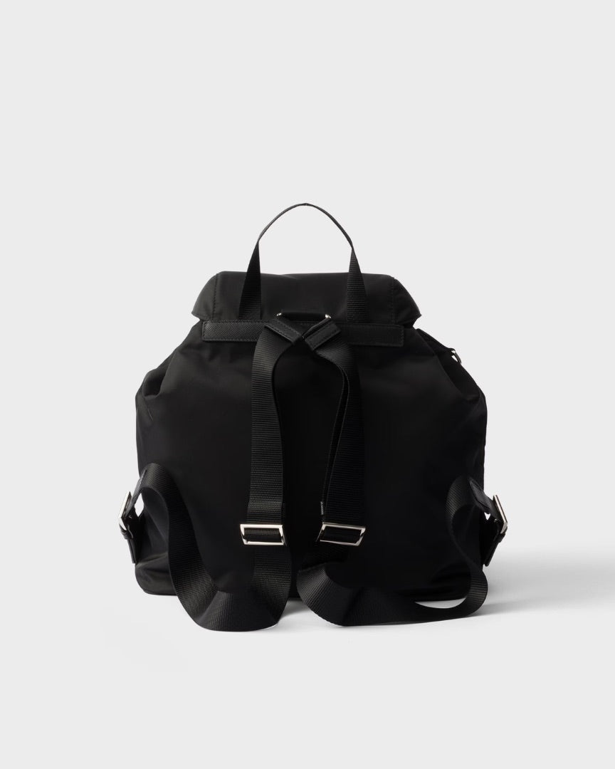 Prada Re-Nylon Medium Leather-Trimmed Backpack