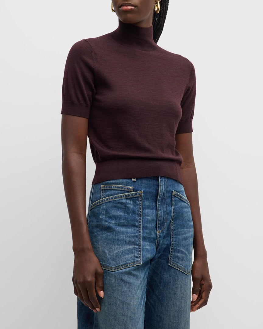 Nili Lotan Sirani Sweater in Burgundy - Size Small