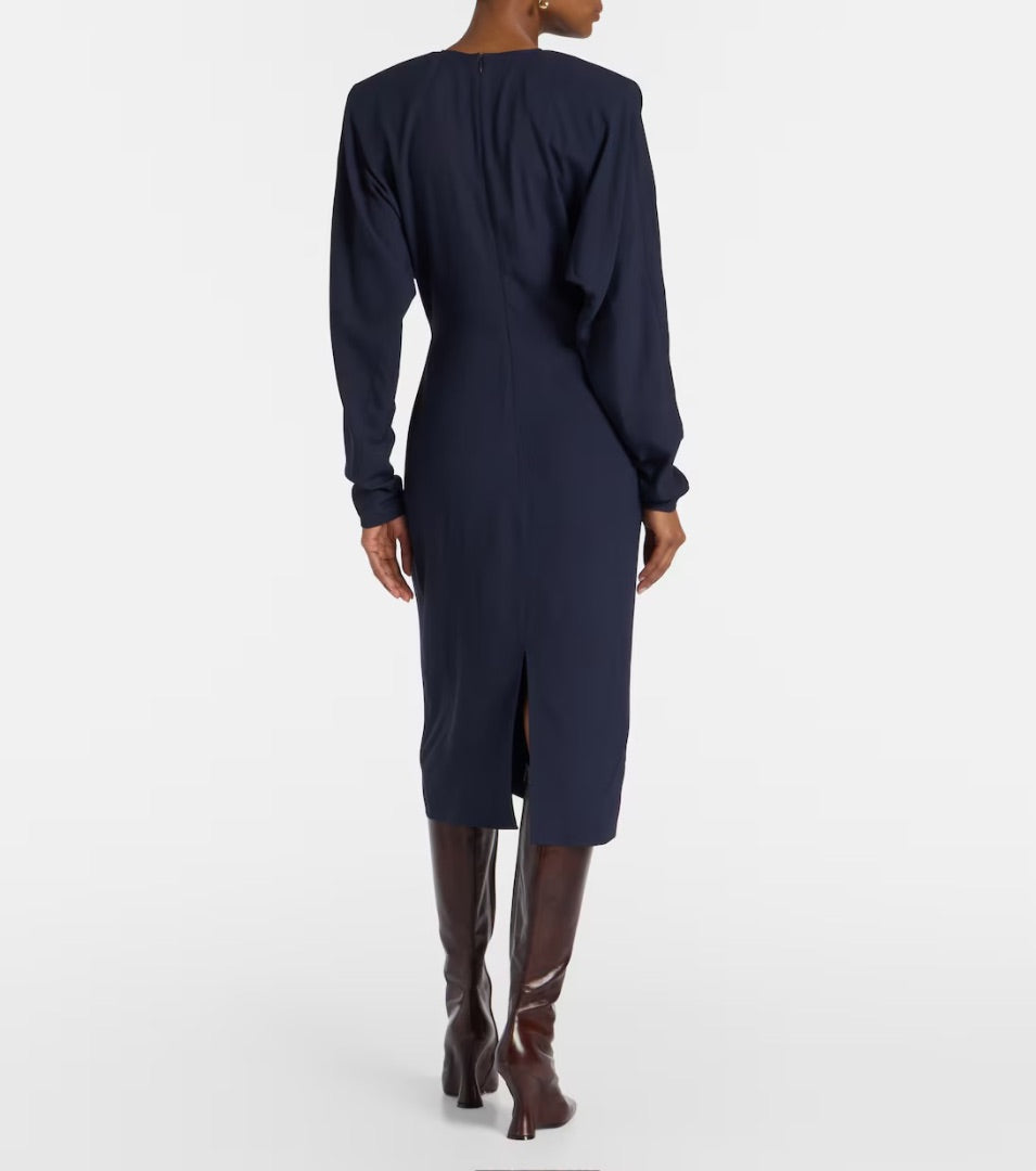 Stella McCartney Twist-Front Long-Sleeve Midi Dress - Size 38 IT