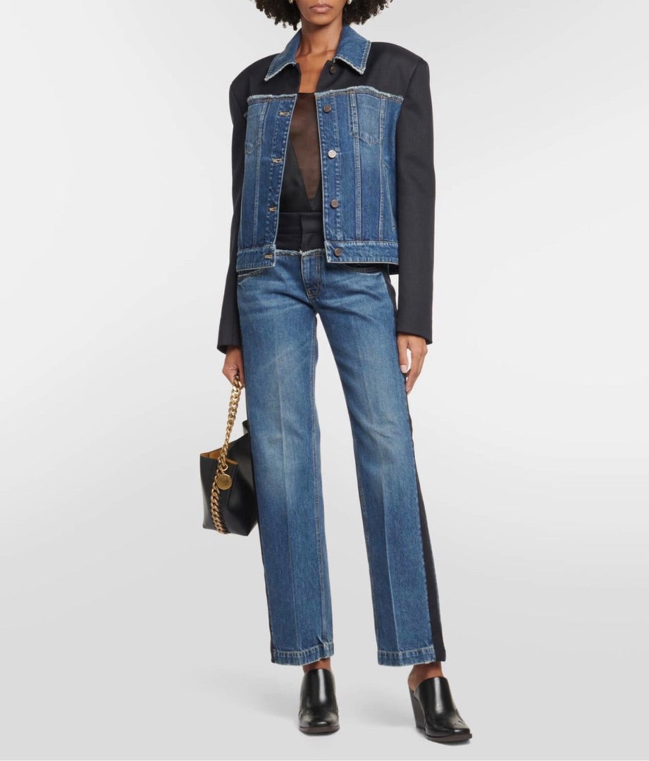 Stella McCartney Twill-Paneled Denim Jacket - Size Small