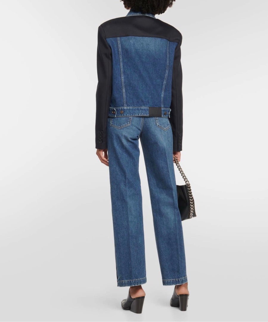 Stella McCartney Twill-Paneled Denim Jacket - Size Small