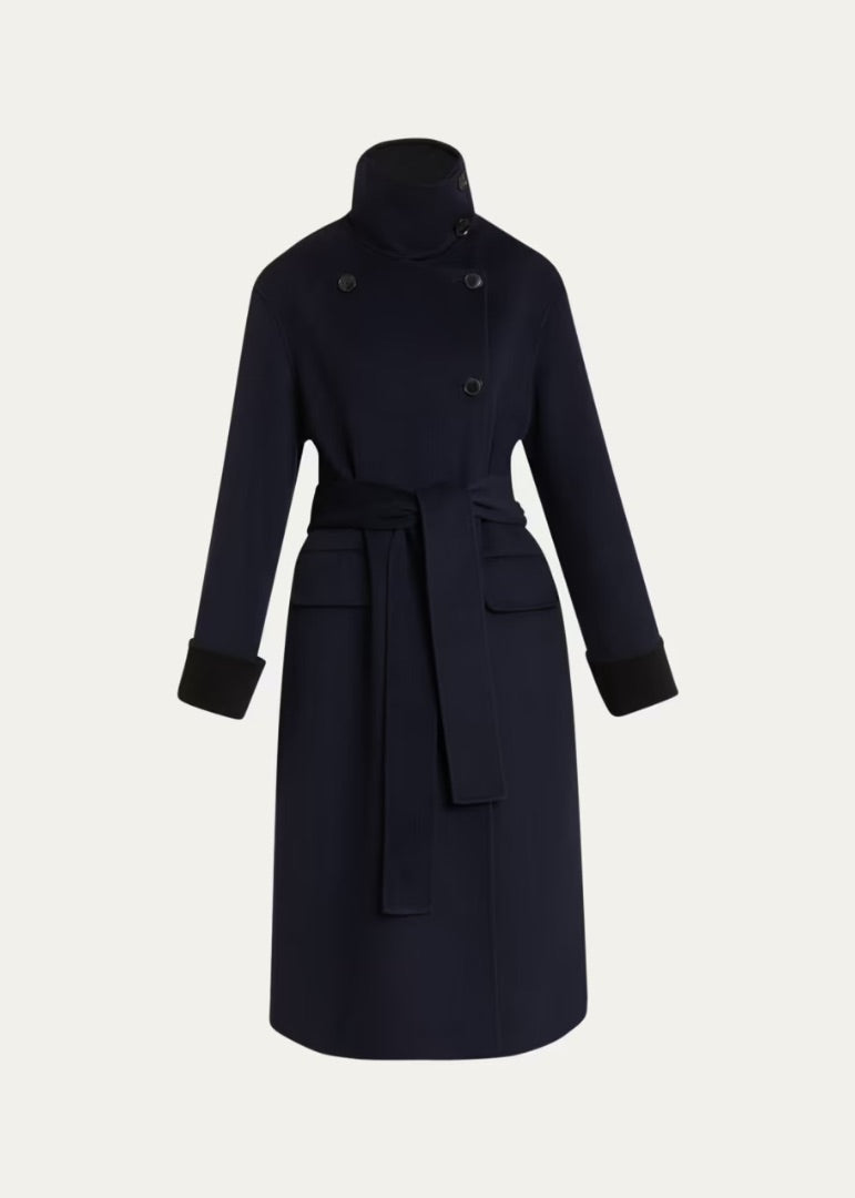 Proenza Schouler White Label Constance Coat in Navy Melange - Size Small