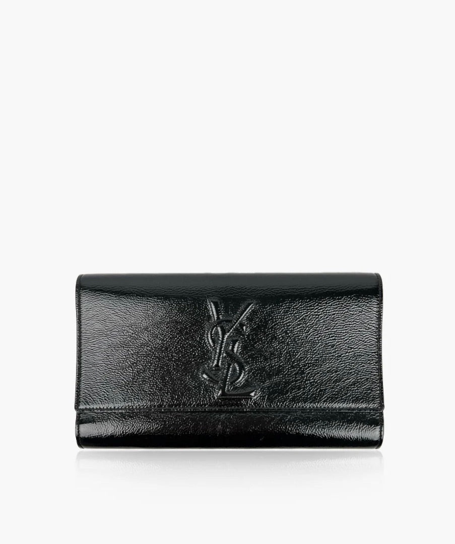 YSL Belle De Jour Clutch in Patent Black