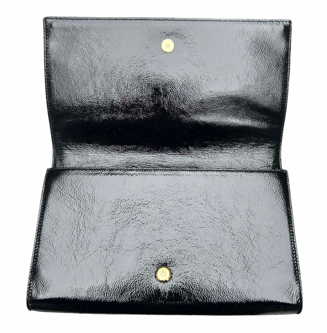 YSL Belle De Jour Clutch in Patent Black