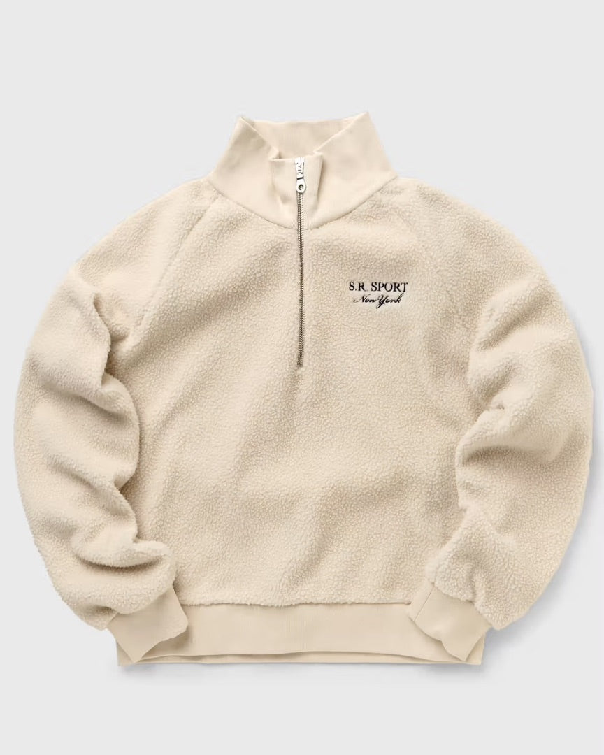 Sporty & Rich Sherpa Fleece Quarter Zip - Size Small