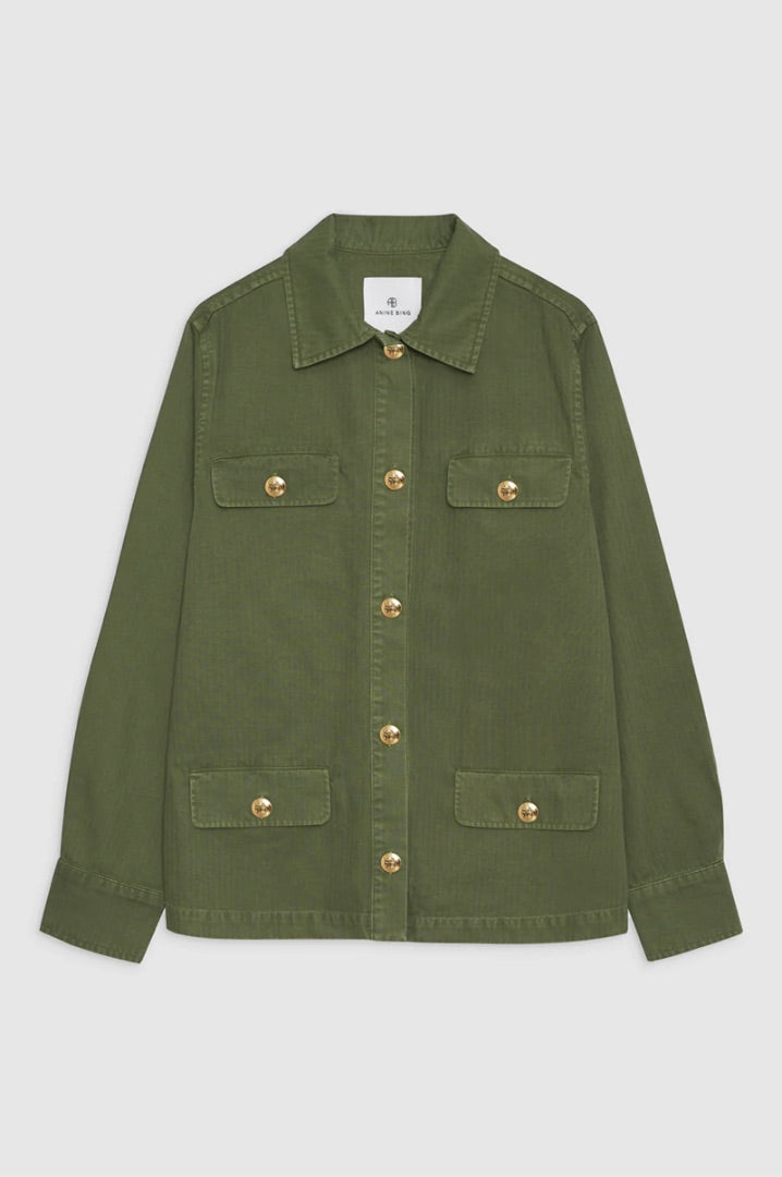 Anine Bing Corey Jacket in Army Green - Size Small