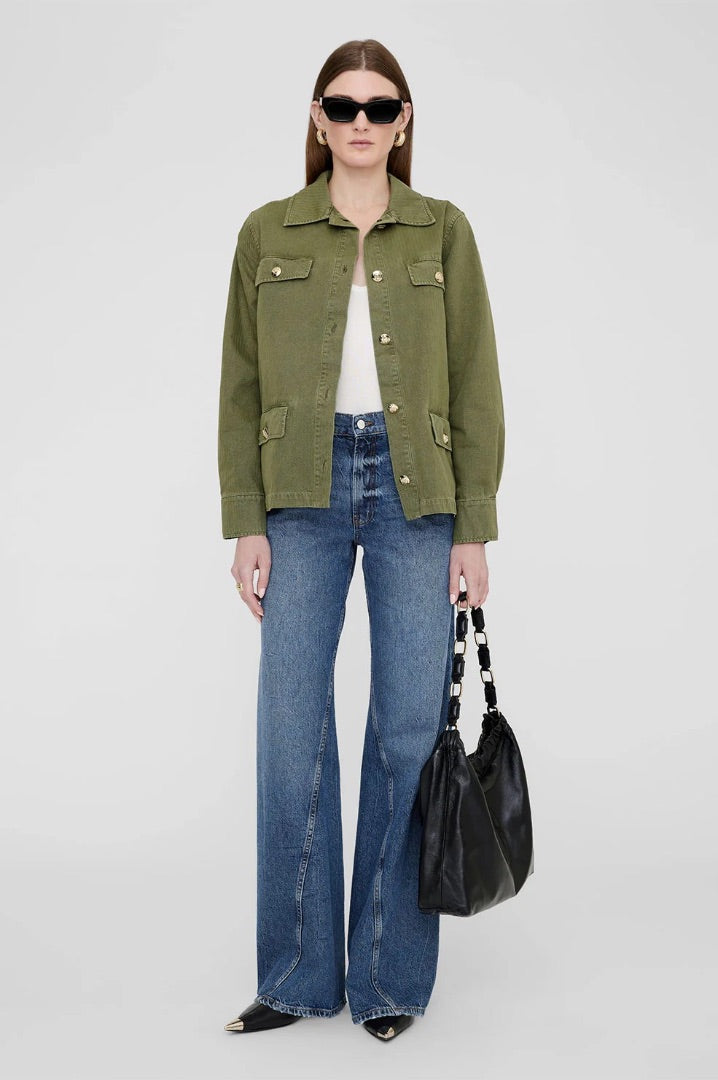 Anine Bing Corey Jacket in Army Green - Size Small