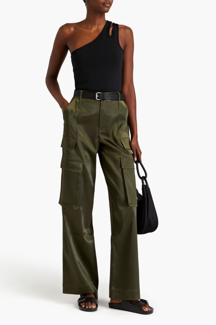 FRAME Relaxed Straight Satin Cargo pant Size 4