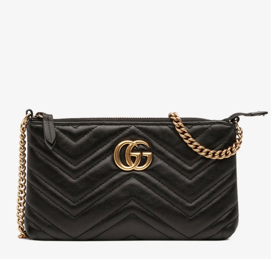Gucci GG Marmont Matelasse Mini Chain Bag in Black